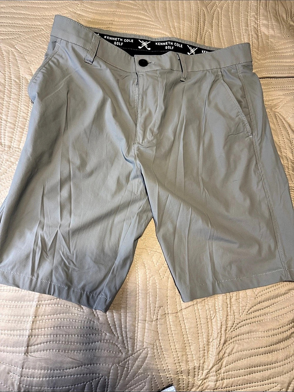 Kenneth Cole Golf Performance Tech Shorts Gray Waist 32